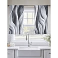 thumbnail image 5 of Abstract Sheer Curtains 54 Inches Long 2 Panels Gray and White Wave Lines Liquid Texture Modern Light Filtering Semi Sheer Window Curtains Drapes for Bedroom Living Room 52"x54", 5 of 7