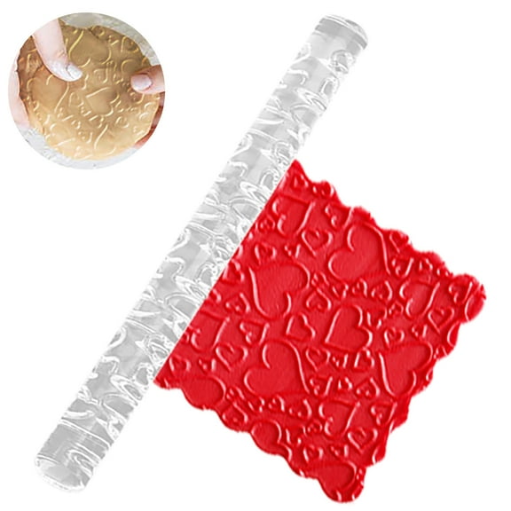 Acrylic Fondant Rolling Pin for Baking with Embossing and Custom Printing Design Kitchen Tool