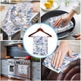 thumbnail image 3 of Blue Garden Vintage Kitchen Towels Set of 4, Water Absorbent Dish Towel, Modern Art Building Boat Tree Decorative Hand Towels - Quick Drying Cloth for Cooking Baking, 18x28 Inch, 3 of 8