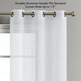 thumbnail image 6 of Mia Embellished Grommet Sheer Curtain Drape Panels, Set of 2 with Tiebacks, White, 38" x 96", 6 of 10