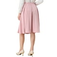 thumbnail image 3 of INSPIRE CHIC Women's Skirt High Waist A Line Flare Pleated Midi Skirts XS Pink, 3 of 6