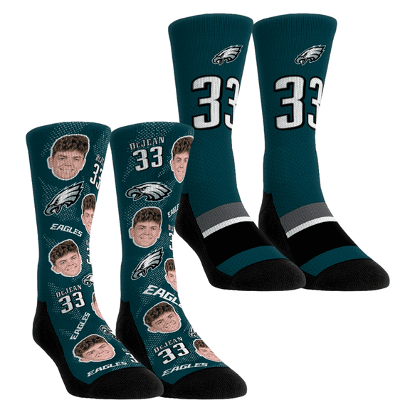 Unisex Rock Em Socks Cooper DeJean Philadelphia Eagles Player Football Guy Two-Pack Crew Sock Set