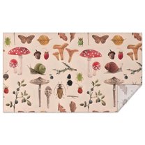 Colorful Mushroom Insect Light Pattern Rectangle Tablecloth 60"x102",Waterproof Polyester Rectangle Table Cloth, Wipeable Spillproof Polyester Tablecloth for Dining, Camping, Indoor and Outdoor
