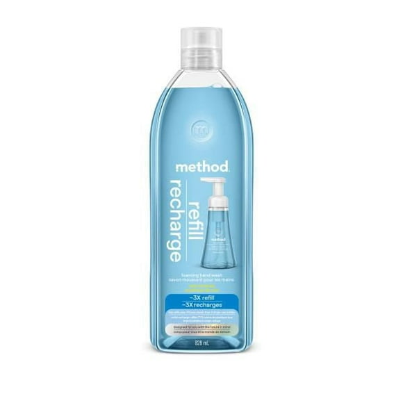 Method Savon Liquide Moussant pour les mains recharge, Minéraux Marins, 828 mL 828 mL