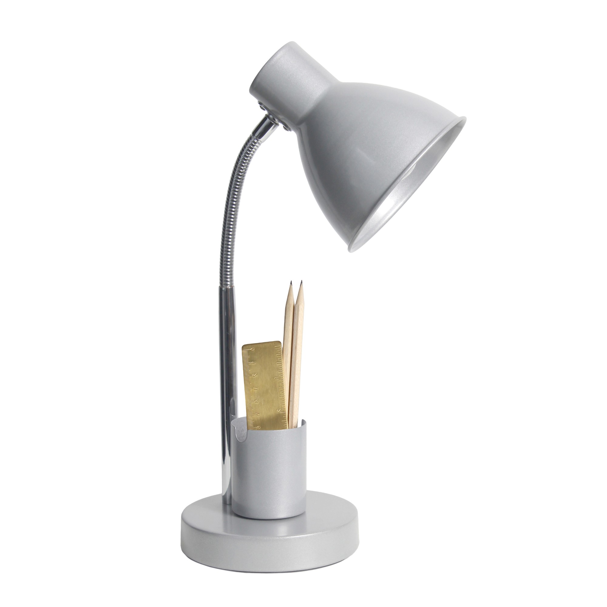 Mod Lighting and Decor Gooseneck Desk Lamp with Adjustment Shade - 16.25" - Silver