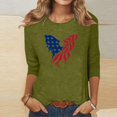 thumbnail image 1 of Xihbxyly Hauts pour Femmes Manches 3/4 Mode Féminine Manches 3/4 Col Rond Imprimé Ample Blouse, 1 of 4