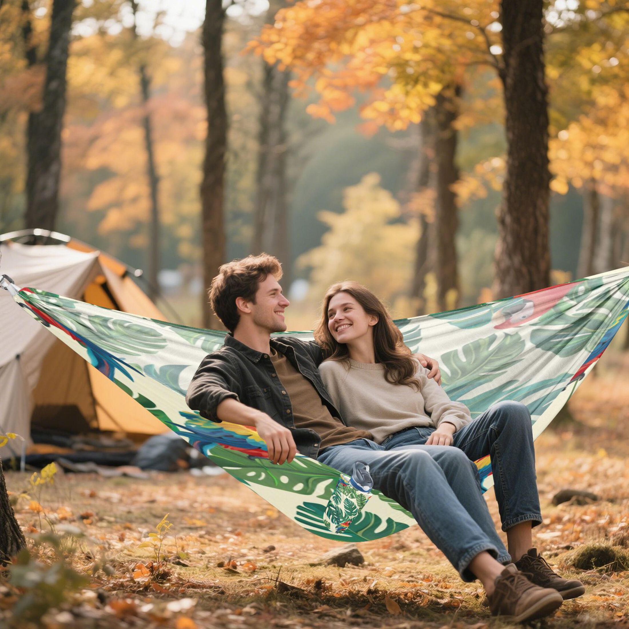 Hammock Camping Hammock Nylon Portable Hammock Travel Camping Hammock Colored Parrot
