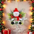 thumbnail image 2 of chaungfeng Large Snowman Ornaments, 11inch Snowman Figurine Hanging Decorations with Flower-Shaped Back Panel, Berries and Pine Needles for Holiday Xmas Door Wall Tree Decor, 2 of 6