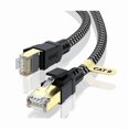 thumbnail image 1 of wonima11 Cat 8 Ethernet Cable 25FT, High-Speed Braided Internet Cable Network Cord with Gold Plated RJ45 Connector 40Gbps 2000Mhz Heavy Duty LAN Cable Shielded Indoor, 1 of 1