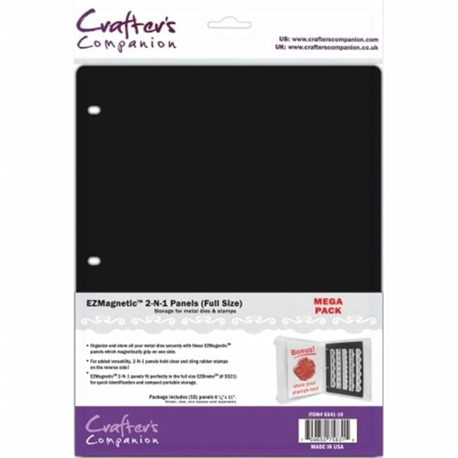 8.5 by 11-Inch 4-Pack Crafters Companion Tabbed Rubber Stamp Storage Panels