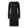 thumbnail image 5 of Women Knit Dress Puff Long Sleeve Dress For Fall Winter Round Neck Casual Tunic Dress Aline Summer Dresses for Women Mature Womens Dresses Long Summer Dresses for Women Beach Dress for Women Womens, 5 of 5