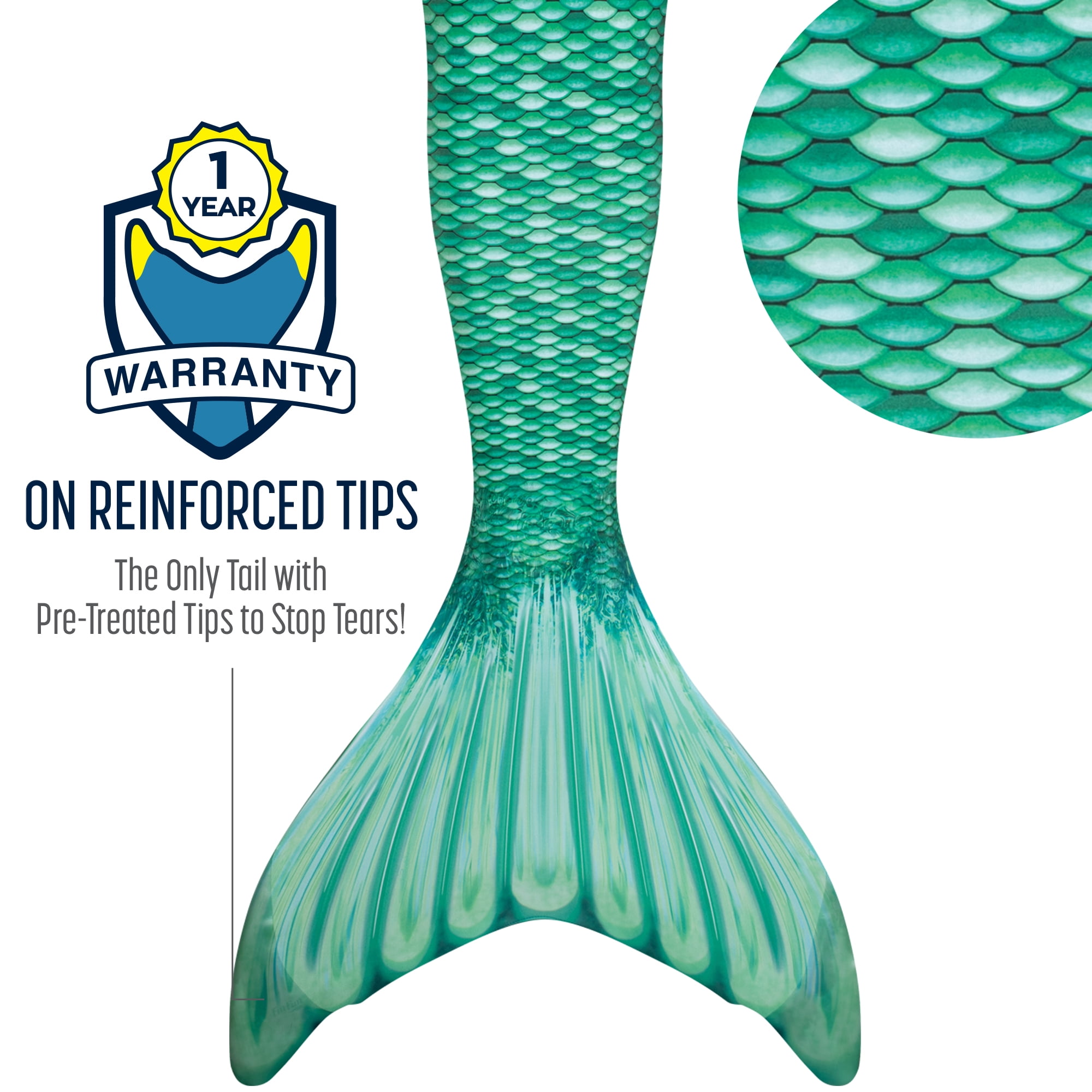 NO Monofin Fin Fun Mermaid Tail Only Kids and Adult Sizes Reinforced Tips 
