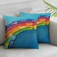 thumbnail image 3 of Acheng Rainbow Print Throw Pillow Covers ,Pillow Cushion ,Throw Pillows for Couch Bedroom Living Room,Set of 2 White, 3 of 7