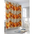 thumbnail image 3 of Fall Shower Curtain Pumpkin Shower Curtains for Bathroom Thanksgiving Decor, Waterproof Polyester Shower Curtain Set with Hooks, Stall Long 36" x 72" Maple Leaves Linen, 3 of 6