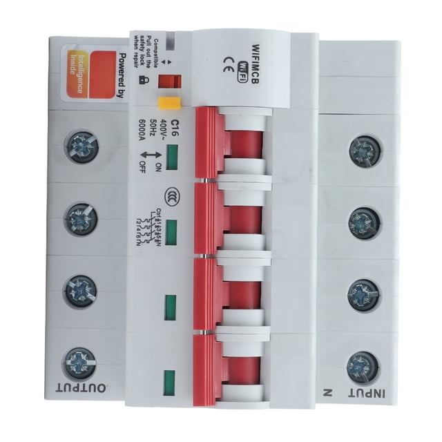 4 Pole WiFi Circuit Breaker Circuit Breaker Switch Remote Control Circuit Breaker Flame Retardant Shell Circuit Breaker With AC400V