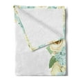 thumbnail image 2 of Shabby Flora Soft Flannel Fleece Blanket, Flowers Roses Leaves Buds Romantic Love Themed Frame Artwork Print, Cozy Plush for Indoor and Outdoor Use, 60" x 80", Blue Green and Cream, by Ambesonne, 2 of 5