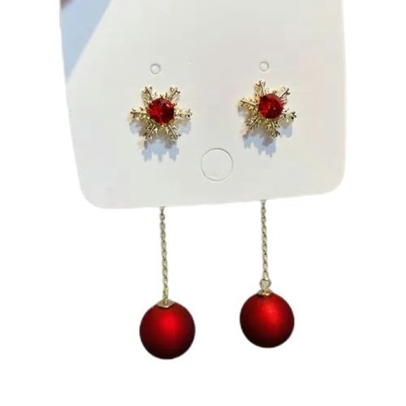 925 Silver Fashion Red Tassel Stud Earrings Dangle Drop Jewelry Women Wedding-8