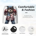 thumbnail image 3 of Gukieu Patriotic Boxing Bear Art Print Men's Double Layer Sports Swim Trunks, Quick Dry Adjustable Waist Swim Shorts Swimwear-Small, 3 of 6