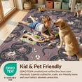 thumbnail image 4 of Design&I 4'x6' Washable Area Rug Vines Botanical Mood Watercolor Pink Border Snake Vintage Gothic Playful for Reading Nook, Bedroom, Pet Friendly & Non-Slip Built-In Grip, 4 of 7