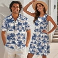 thumbnail image 2 of Yuyamidu Couple Matching Outfits Palm Tree Dress for Women Tank Dresses Mens Hawaiian Shirt Tiered A Line Summer Dress Matching Beach Outfits for Couples 5XL, 2 of 6