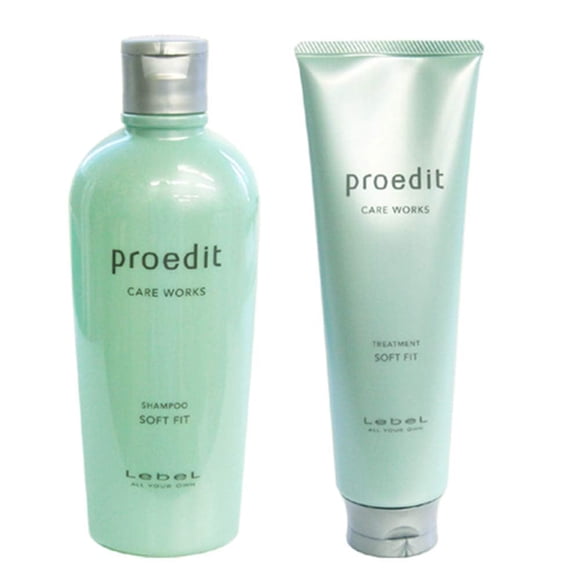 Set de champú para el cabello Lebel Proedit Care Works de 300 ml y tratamiento capilar de 250 ml - Ajuste suave