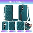 thumbnail image 4 of Furiet Argyle Wallet Case for Samsung Galaxy S23 FE 5G with Tempered Glass Screen Protector Wrist/Shoulder Strap, Card Slot Luxury PU Leather Stand Phone Cover for S 23 EF S23FE 23S Women Men Green, 4 of 8