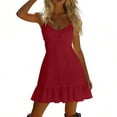 thumbnail image 4 of Vetsdori Womens Pleated Summer Cotton LinenMini Dresses Casual, A-Line Slip Dress Party Tank Sleeveless, V-Neck for Ladies Lightweight, 4 of 7