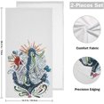 thumbnail image 2 of Watercolor Nautical Anchor Hand Towels 2 PCS, Summer Marine Kitchen Towel Ultra Soft and Highly Absorbent,Decorative Fingertip Face Towel for Bathroom Hotel, 28.3"x14.4", 2 of 5
