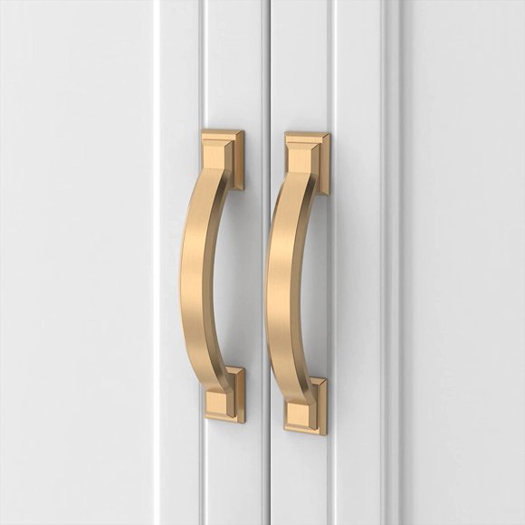 10 Pack 3 Inch(76mm) Champagne Bronze Kitchen Cabinet Handles, Brushed Brass Cabinet Pulls Gold Kitchen Cabinet Hardware for Cupboard Drawer Pulls Dresser Handles