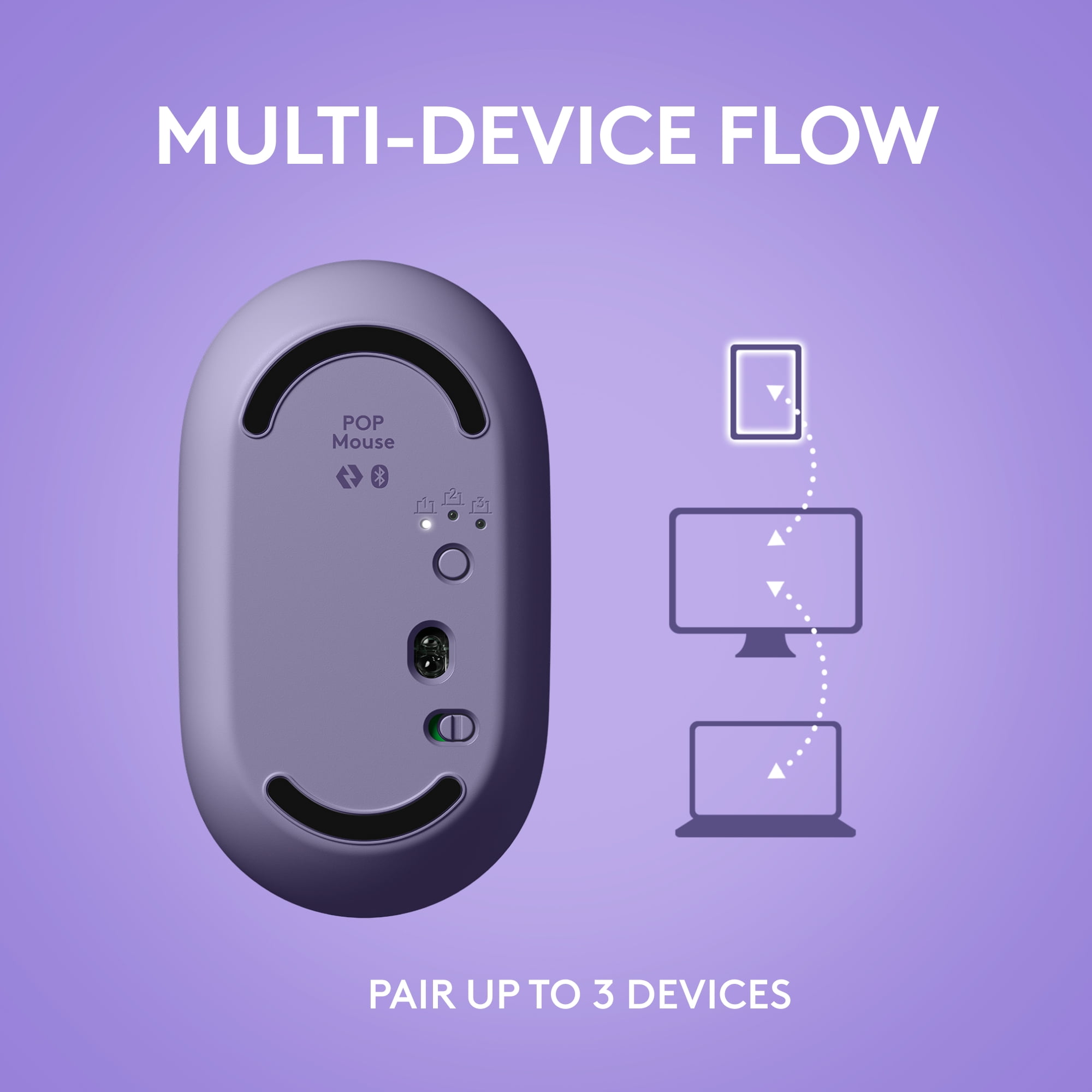 Logitech POP Mouse,  Wireless Mouse with Customizable Emojis, SilentTouch Technology, Bluetooth, Cosmos