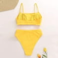 thumbnail image 3 of Womens High Waisted Swimsuits Bottom Padded Bathing Suits Bikini Sets Top Two Piece Swimwear Swim Suits Womens Two Piece Shorts Bathing Suit Women Two Piece Sunflower Junior Swimsuit Top plus Size, 3 of 6