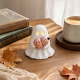 thumbnail image 7 of Cute Spooky LED Ghost Ornament, Glowing Ceramic Statue, Multi-scene Tabletop Decor, Fall Seasonal Craft for Mantel Shelf Halloween Decoration, 7 of 7