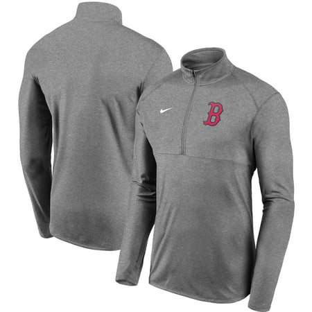 Men's Nike Gray Boston Red Sox Team Logo Element Performance Half-Zip Pullover Jacket