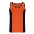 thumbnail image 4 of YLSDY Men's Sleeveless Undershirt Moisture-Wicking Tank Hawaiian Tropical Color Block Beach Tank Top Summer Fitness Bodybuilding T Shirt Orange XL, 4 of 6