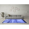 thumbnail image 3 of Ahgly Company Machine Washable Indoor Round Oriental Blue Industrial Area Rugs, 3' Round, 3 of 4