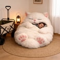thumbnail image 6 of HuiXinOu Plush Cat Sleeping Bag for Adults, 70x30 Inches Flannel Cute Warm Cozy Lounge Sack, Indoor Outdoor Camping Sofa Blanket, Anime Gifts for Women, 6 of 9