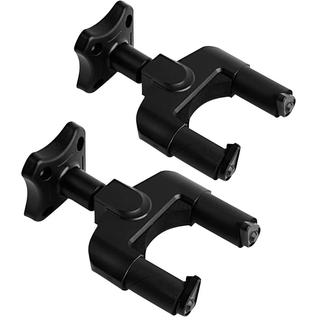 Soporte de pared para guitarra, 2 piezas, soporte de pared para guitarra, hecho de material ABS duradero, con tornillos, fácil de instalar (negro)