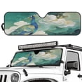 thumbnail image 2 of HUIACONG Peacock Sunshade Windshield for Jeep Wrangler,Sun Visor Windshield Shade Blocks UV Rays,Shade Heat Shield Compatible with Jeep Wrangler TJ JK JL 2/4 Door, 2 of 6