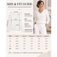 thumbnail image 7 of QUALFORT Women's 100% Cotton V-Neck Cable Knit Sweater, Lightweight Long Sleeve Pullover Sweater for Women, Off-White L, 7 of 7