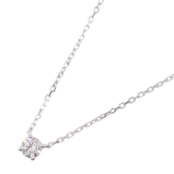 Pre-Owned Cartier 1895 Solitaire Necklace, 18K White Gold (18KWG), Diamond, Women's,...