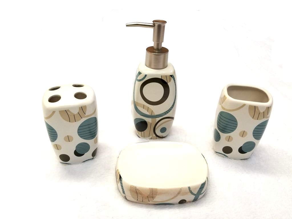 Empire Home Geometric 4 Piece Bathroom Accessory Set