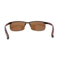 thumbnail image 4 of Polarized Metal Half Rim Wrap Rectangular Agent Sunglasses All Brown, 4 of 4