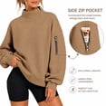 thumbnail image 6 of Mock Neck Sweatshirt Women Long Sleeve Casual Lightweight Sweatshirts No Hood Fall Fashion Oversized Turtleneck Pullover,2XL, 6 of 9