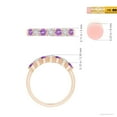 thumbnail image 4 of ANGARA Natural Half Eternity Seven Stone Amethyst and Diamond Wedding Ring in 14K Rose Gold for Women (Size-3mm) | February Birthstone, Anniversary, Jewelry Gift for Women | Natural Amethyst Ring, 4 of 9