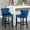Blue, variant on Counter Height Bar Stools Set of 2, Upholstered Velvet Bar Stool with Back, Tufted Kitchen Counter Stools for Island, High Bar Stools, for Dining Room, Pub, Chrome Nailhead Trim, Black