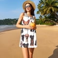 thumbnail image 3 of Easygdp Happy Dog Faces Collage para Vestido Transpirable de Mujer, Vestido Suelto de Manga Corta con Pliegues y Bolsillos para el Verano, 3 of 7