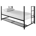 Mainstays Twin over Twin Metal Bunk Bed with Storage Bins, Black