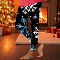thumbnail image 4 of Hvot&aat Women's Christmas Leggings High Waisted Winter Workout Pants Tummy Control Santa Claus Snowflake Print Gym Tights, 4 of 5
