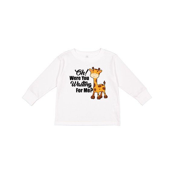 Inktastic Oh Were You Waiting For Me with Baby Giraffe Boys or Girls Long Sleeve Toddler T-Shirt