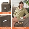 thumbnail image 6 of BedLuxury 70" Loveseat, 2-Seats Sofa with USB/Type-C Charging, Storage Pocket & Wide Armrest, Removable Cover, Living Room, Chenille Brown, 6 of 9